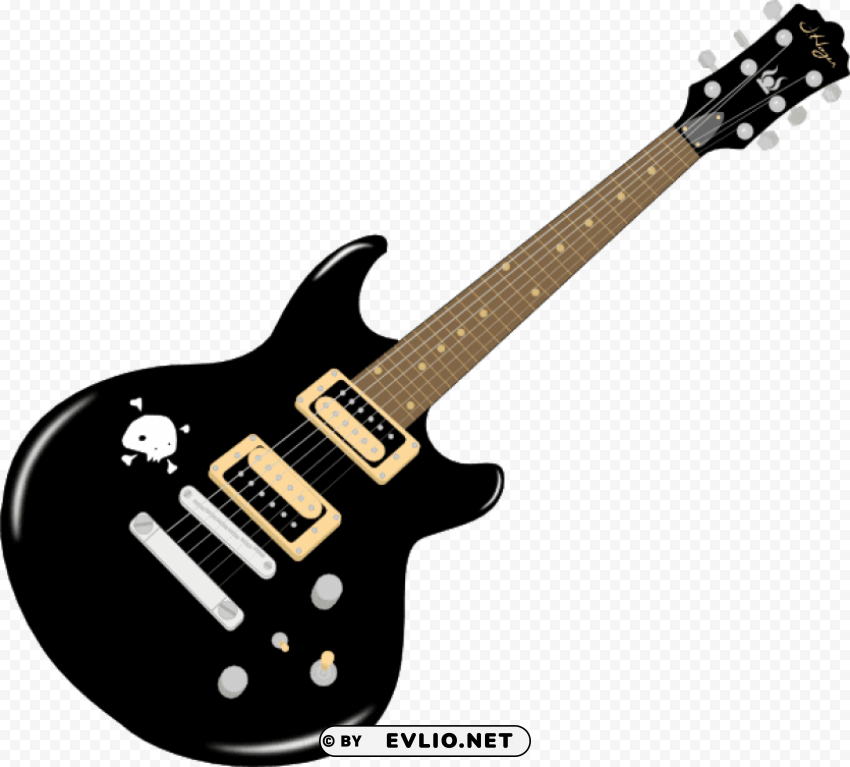 electric guitar black Isolated Object with Transparency in PNG