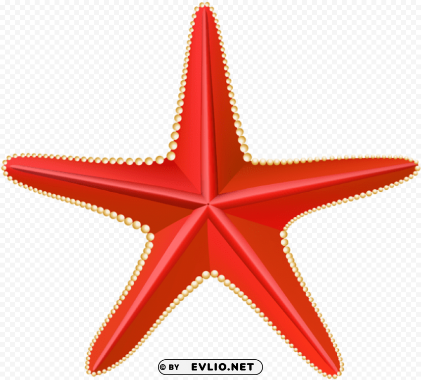 red starfish Transparent Background Isolated PNG Design Element