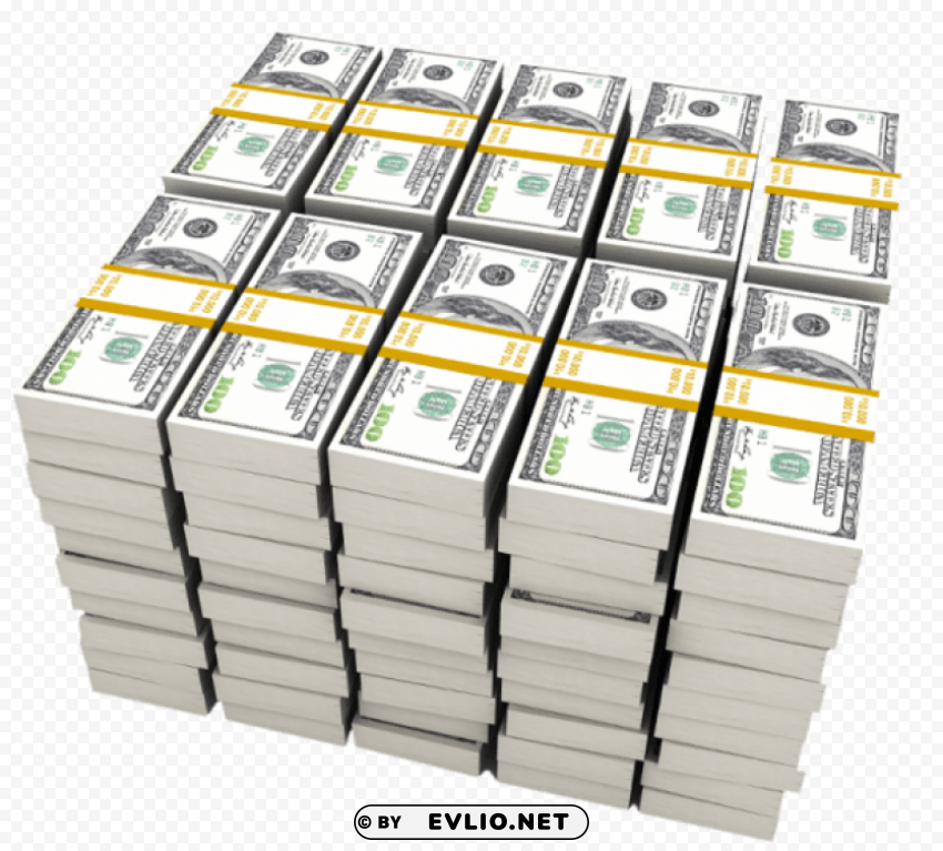 stack of dollars PNG Graphic with Clear Isolation