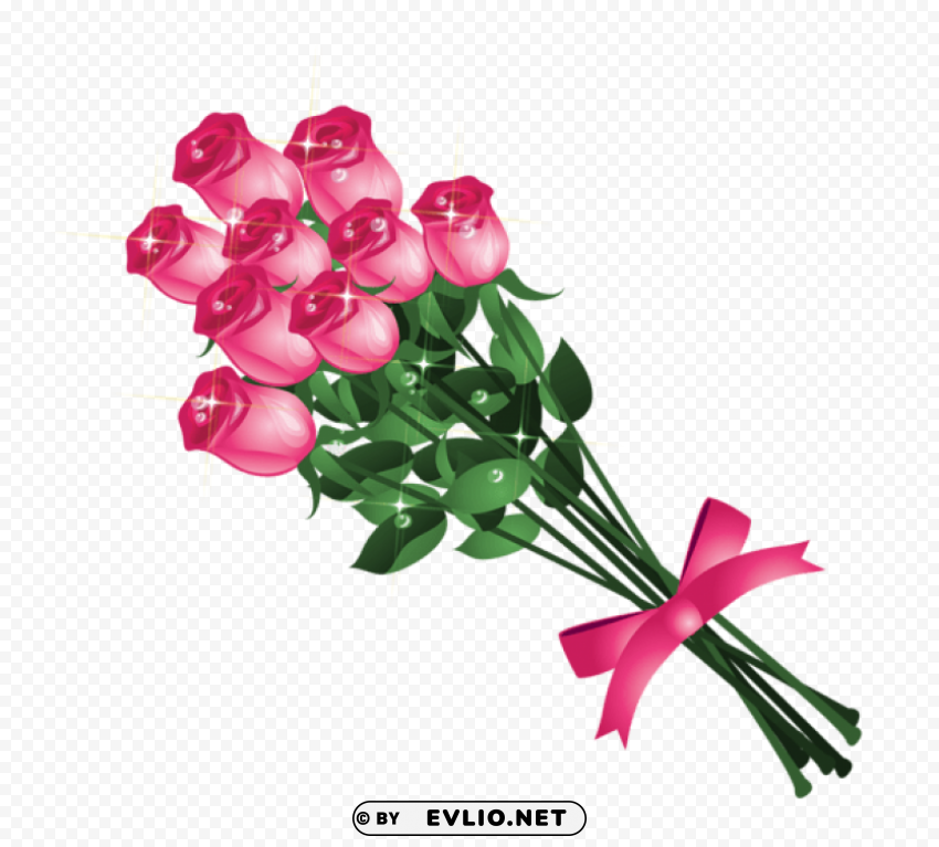 transparent pink roses bouquetpicture PNG files with clear background bulk download