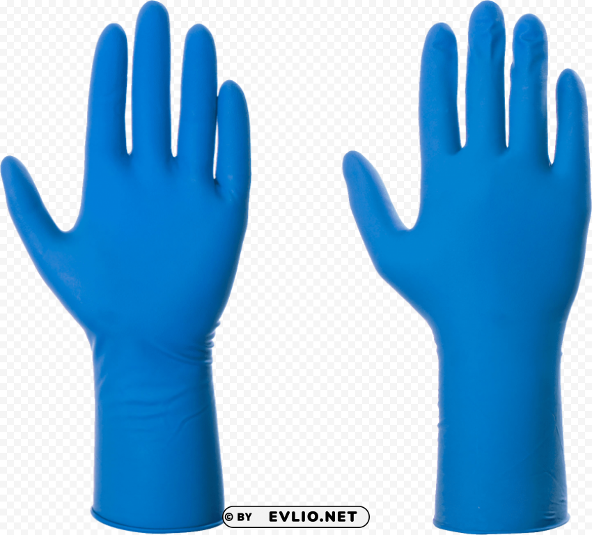 Blue Gloves PNG Graphics With Clear Alpha Channel