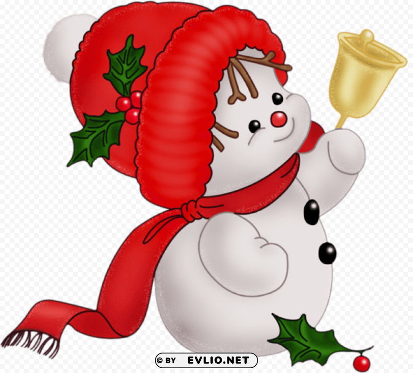 cute vintage snowman Clear background PNG clip arts