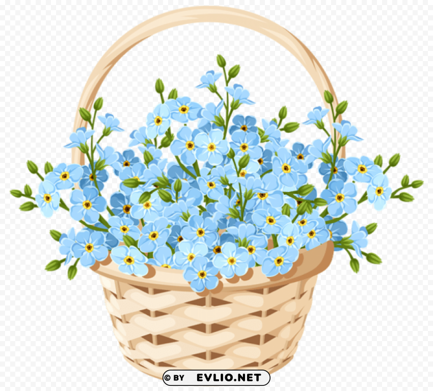Flower Basket Transparent Background PNG Isolated Graphic