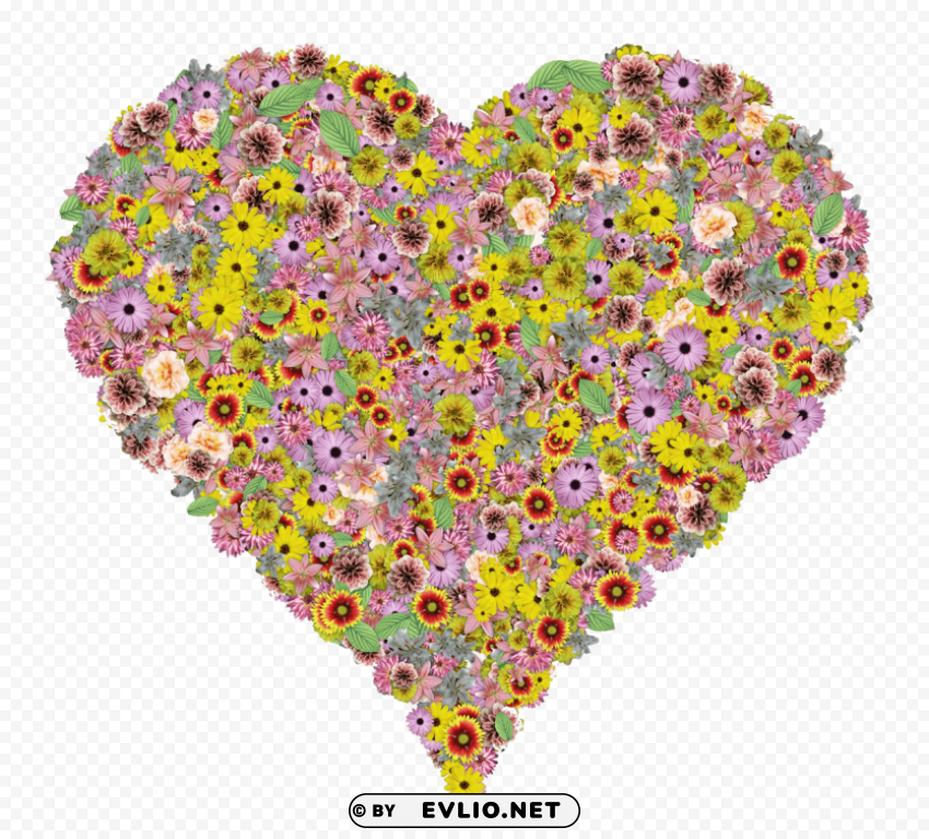 Flower Heart Transparent PNG graphics assortment