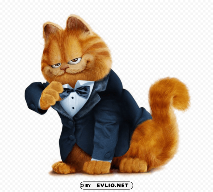 garfield with suit Isolated Subject in HighQuality Transparent PNG