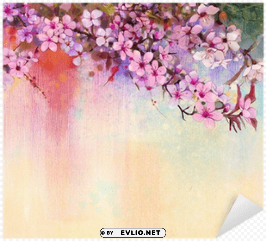 painting of cherry blossom ClearCut Background PNG Isolated Element