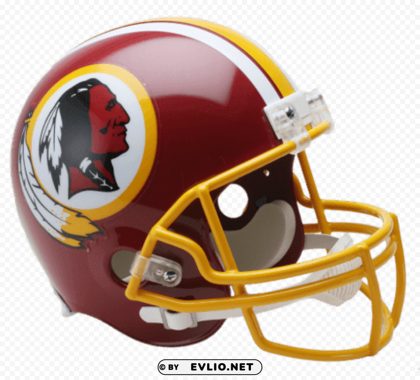 PNG image of red skins helmet PNG Image Isolated on Clear Backdrop with a clear background - Image ID b358d867