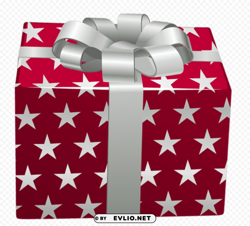 transparent red gift box with stars Free download PNG images with alpha channel diversity