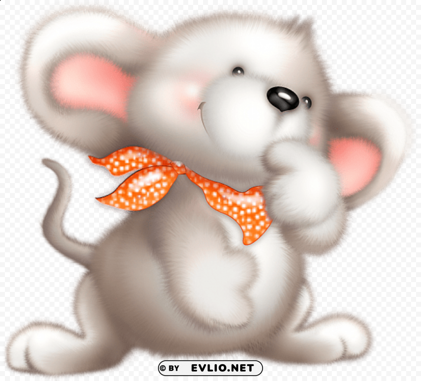 cute white mouse Clear Background PNG Isolated Item