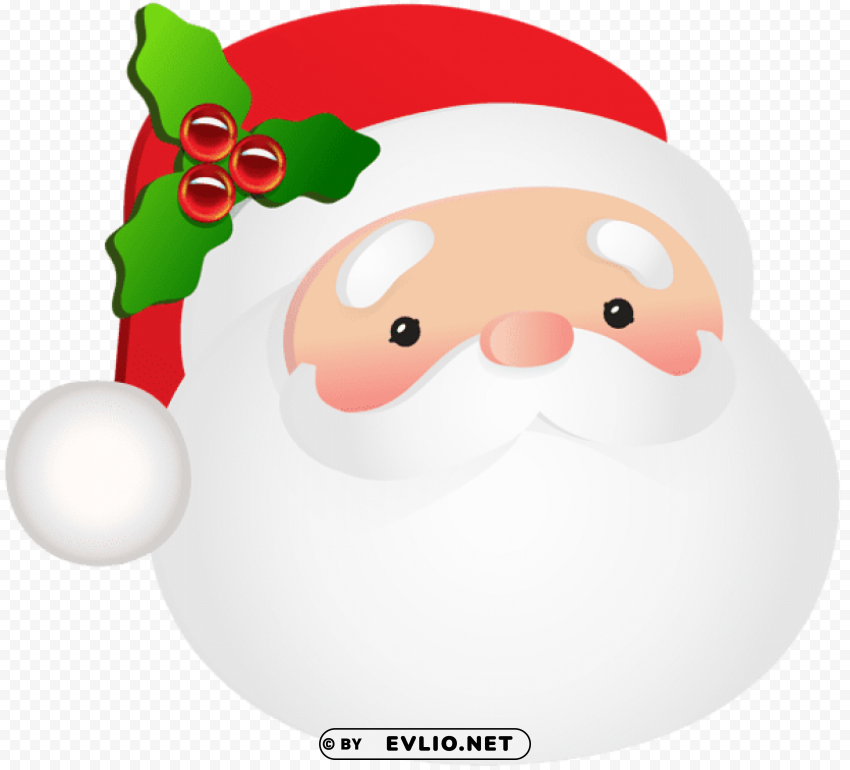 santa claus head PNG with no background required