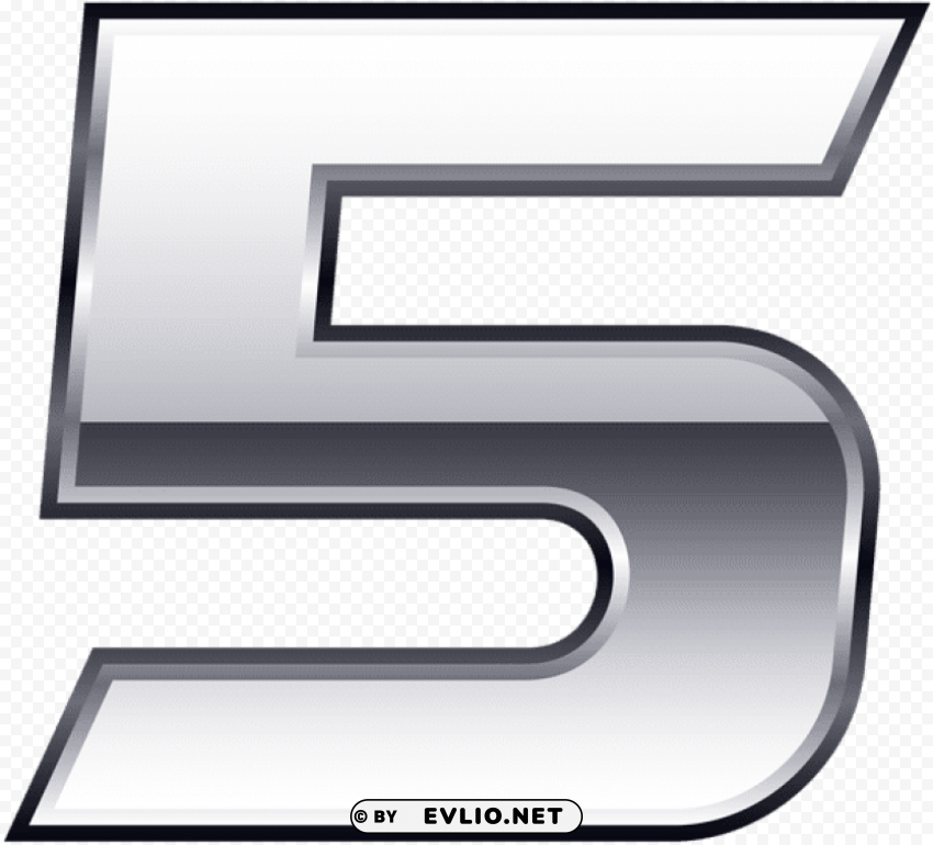 silver number five PNG Image with Isolated Element
