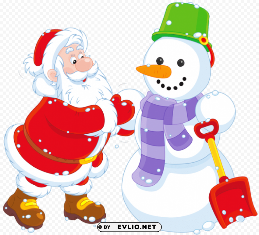  santa and snowman Transparent PNG illustrations