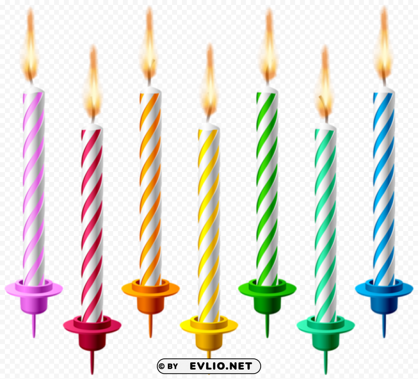 birthday candles ClearCut Background PNG Isolated Item