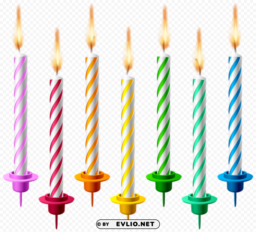 Birthday Candles ClearCut Background PNG Isolated Item