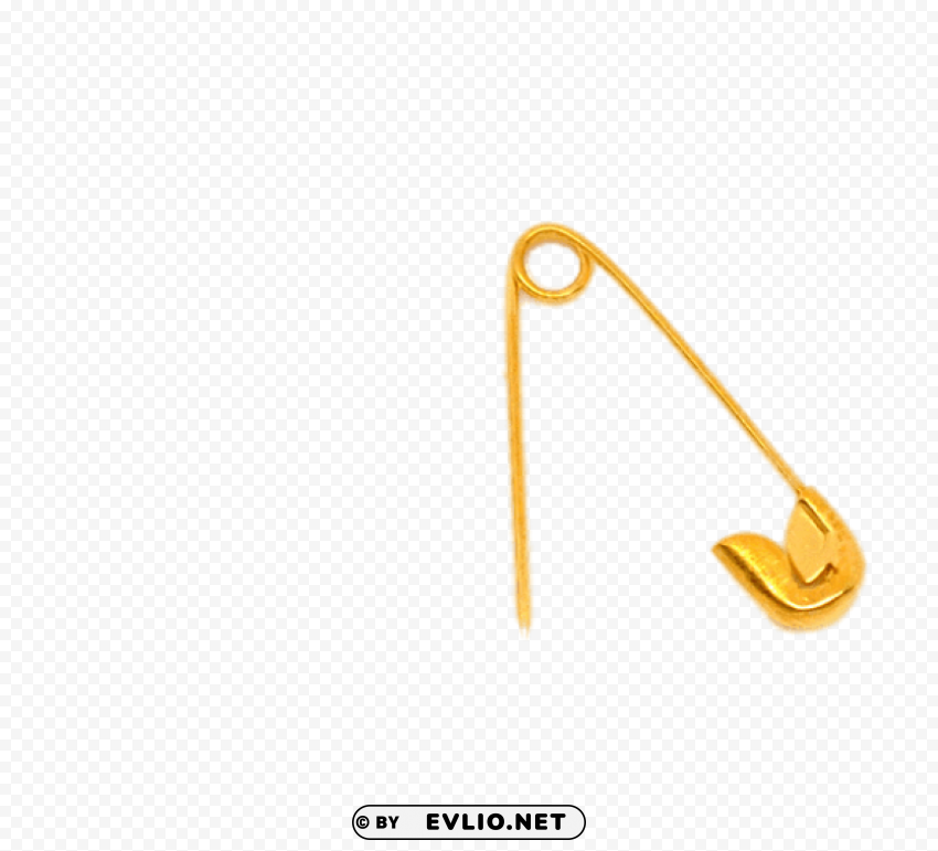 gold safety pin PNG with Isolated Object