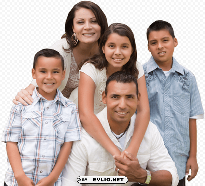 hispanic family of 5 Transparent Background Isolation in PNG Format PNG transparent with Clear Background ID 17f28b43