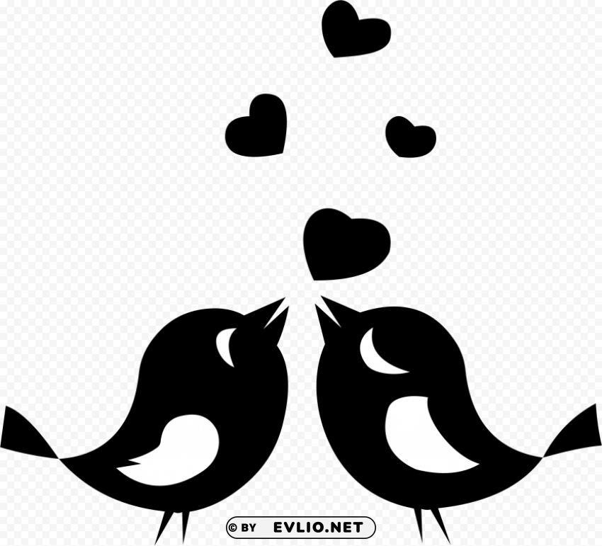 love birds silhouette PNG images with clear alpha layer