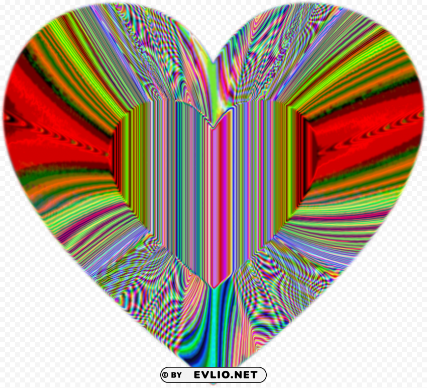 Psychedelic Heart PNG With Clear Background Extensive Compilation