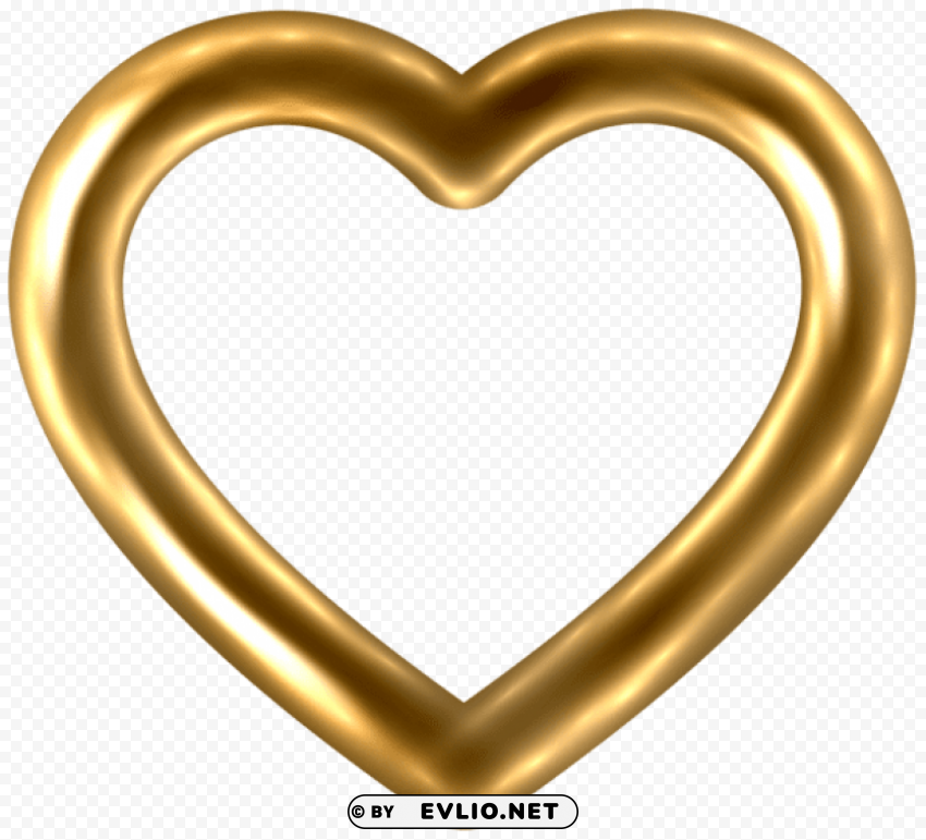  Gold Heart Isolated Design Element In Transparent PNG