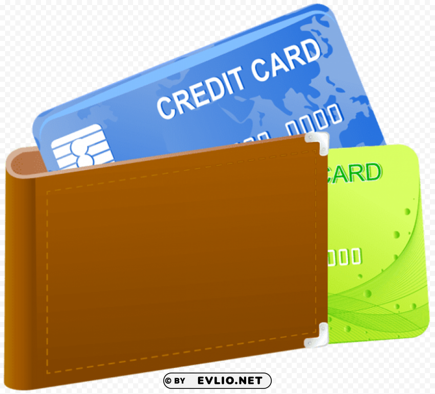 wallet with credit cards Isolated Character in Clear Background PNG