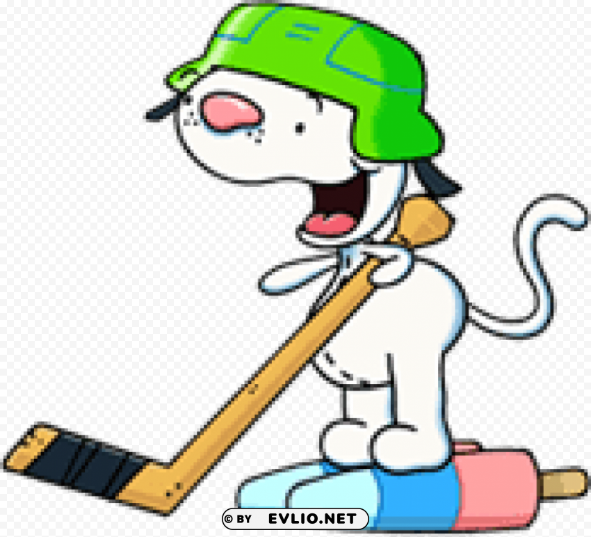 binoo playing ice hockey PNG images with clear cutout