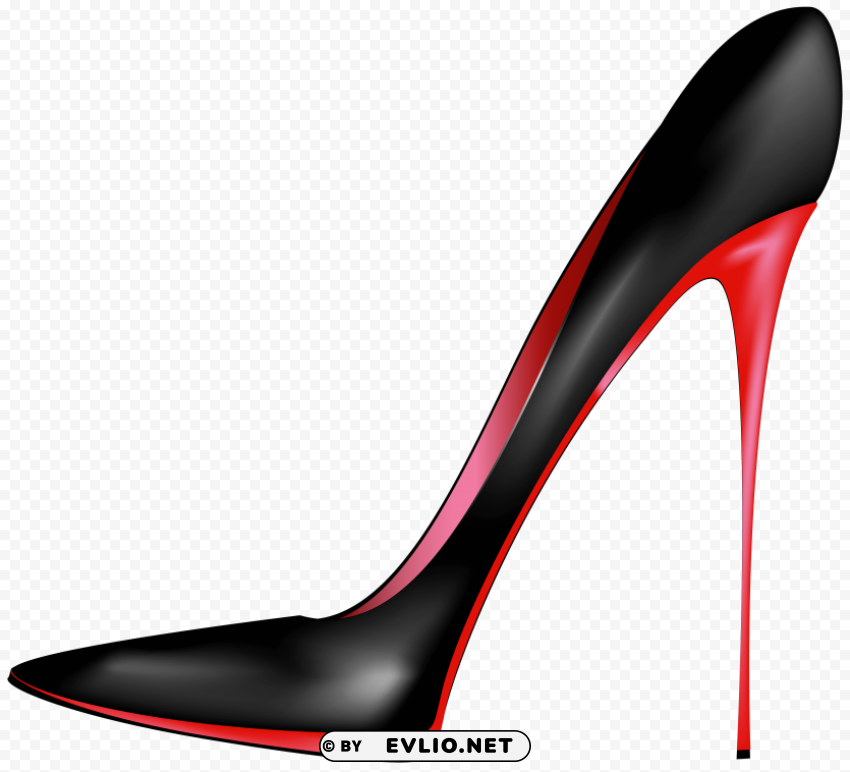 black red high heels PNG files with transparent backdrop
