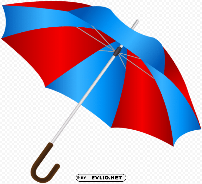 blue red umbrella Transparent Cutout PNG Isolated Element