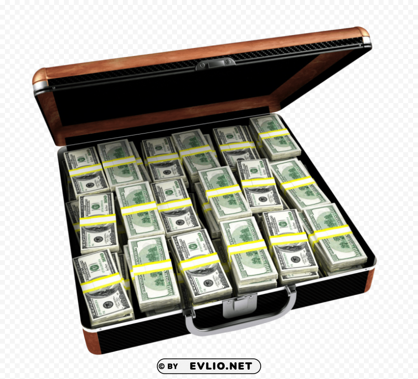 Case Full Of Dollar Briefcase Transparent PNG Isolated Graphic Design