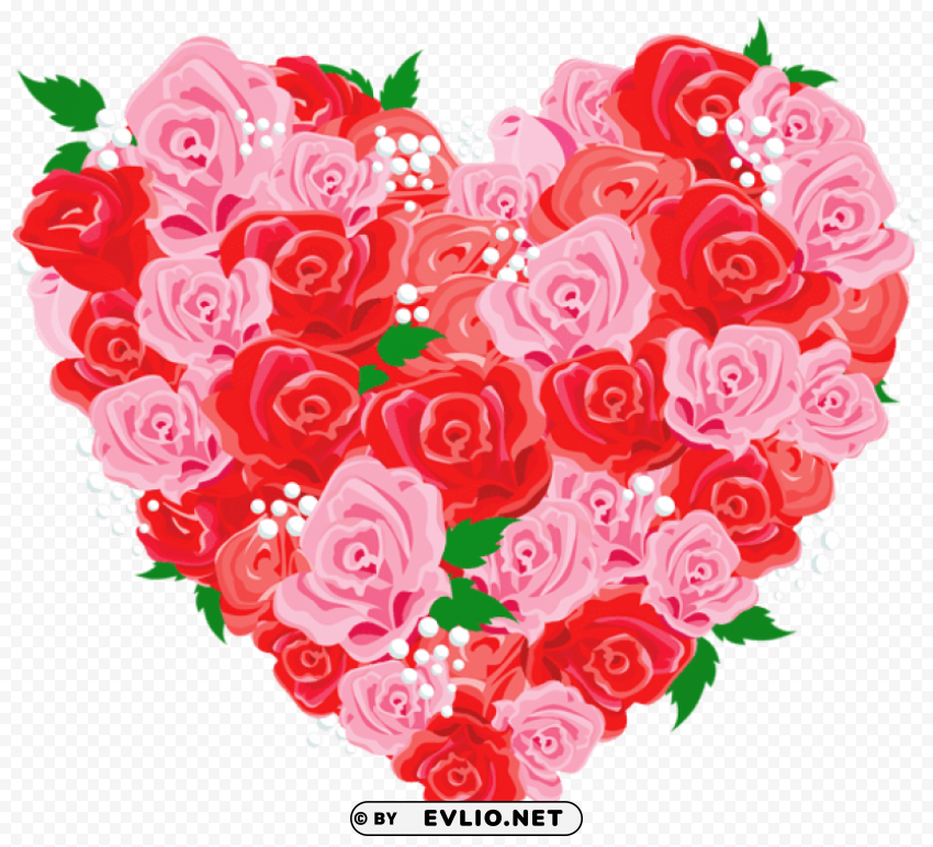 deco rose heartpicture PNG artwork with transparency