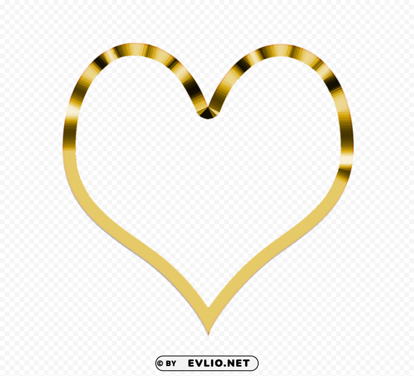 heart simple golden PNG Graphic with Transparent Isolation