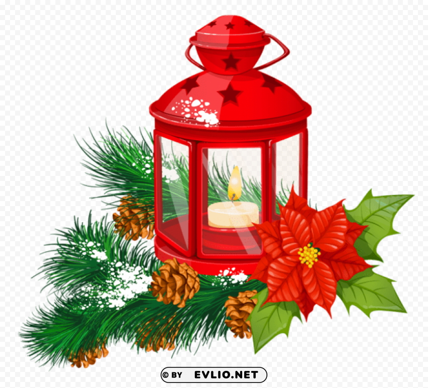 red christmas lantern Transparent PNG Object Isolation