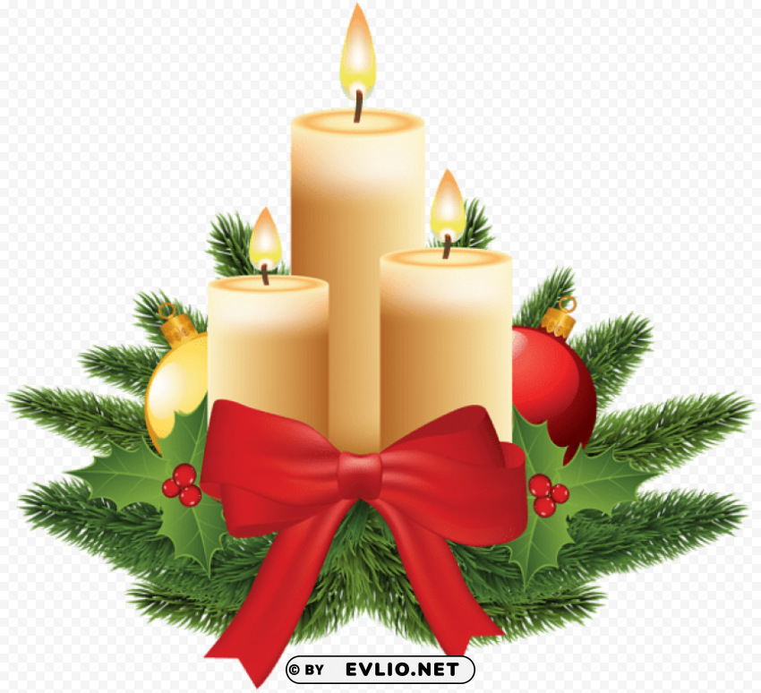 christmas candles PNG with alpha channel for download