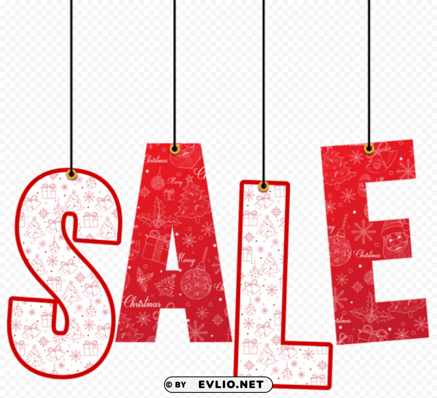 christmas hanging sale decoration Transparent Background Isolation in PNG Format