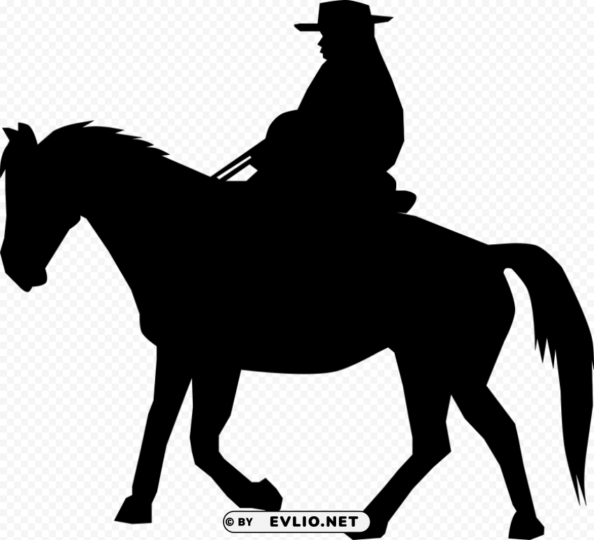 cowboy rider silhouette Transparent PNG Isolated Graphic Element clipart png photo - 9db7d8b1