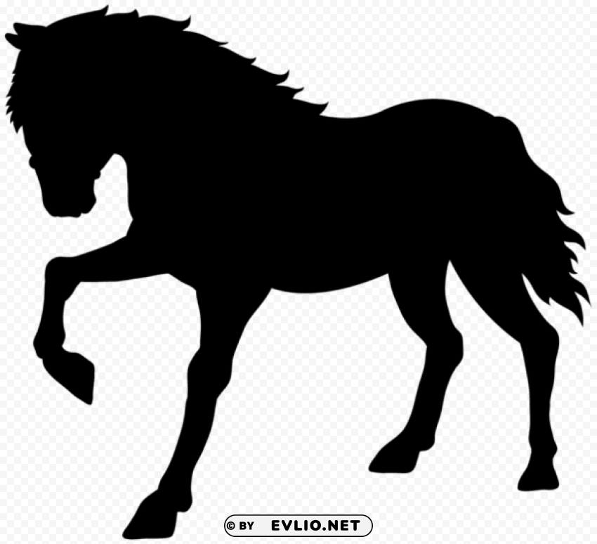 horse silhouette transparent PNG for educational use