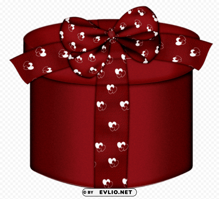 large red round gift box Transparent background PNG stockpile assortment
