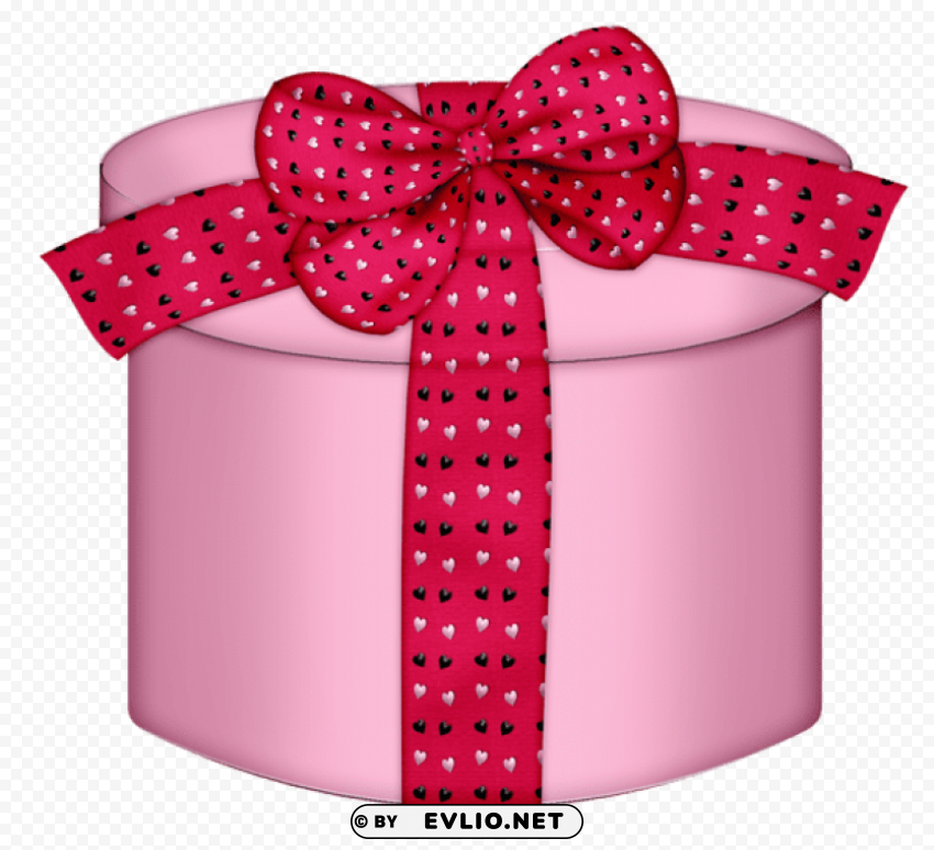 pink heart round gift box Transparent PNG graphics bulk assortment