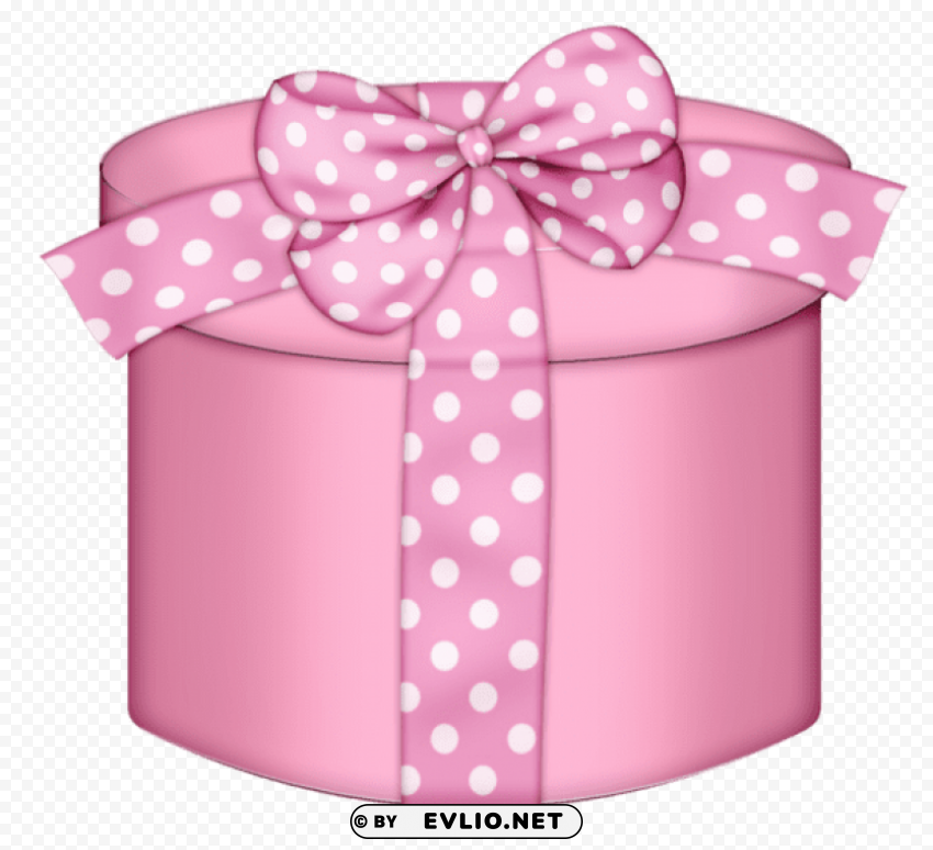 pink round gift box Transparent PNG artworks for creativity