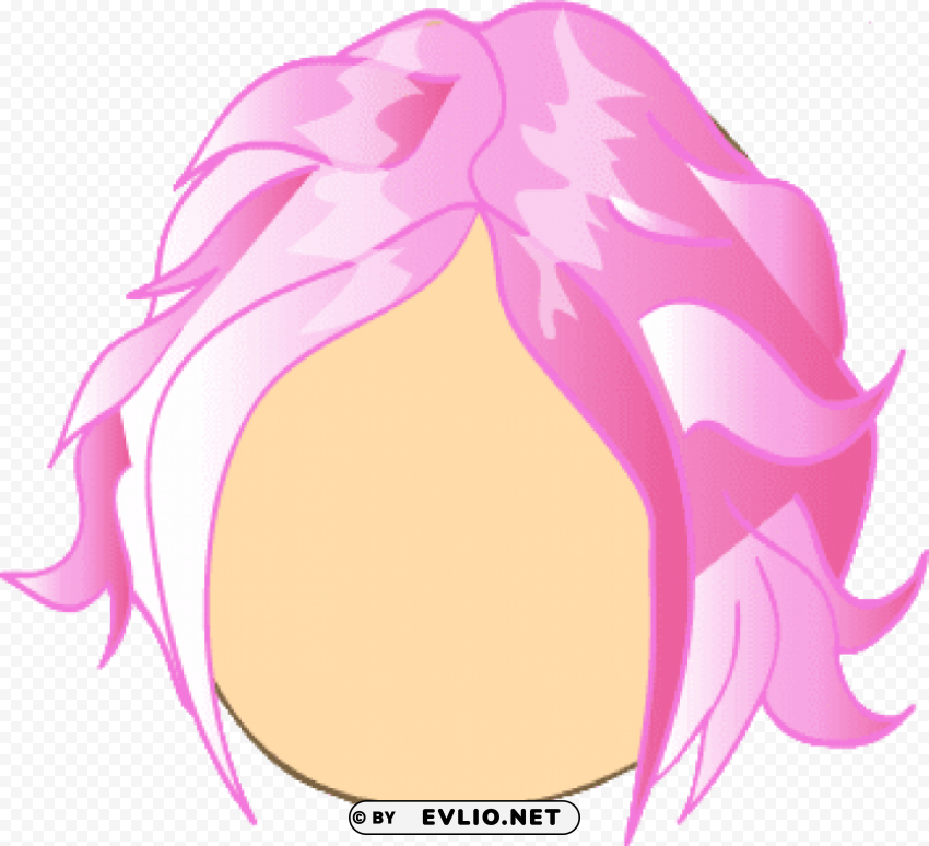 pink shaggy hair Isolated Character on Transparent PNG