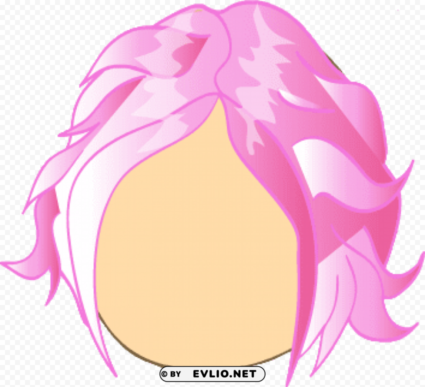 Pink Shaggy Hair Isolated Character On Transparent PNG