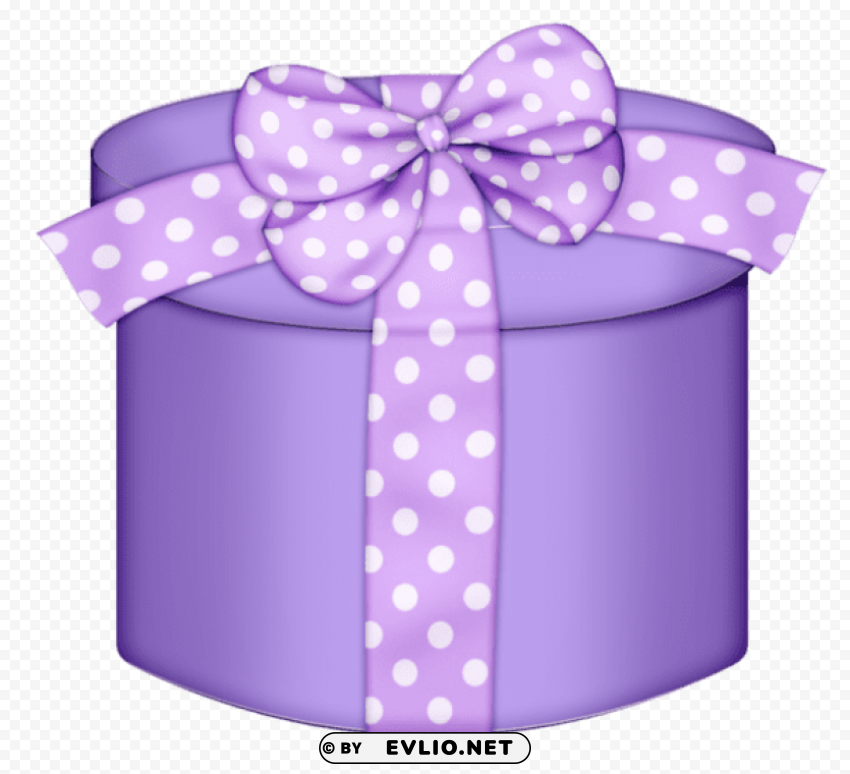 purple round gift box Transparent PNG Graphic with Isolated Object