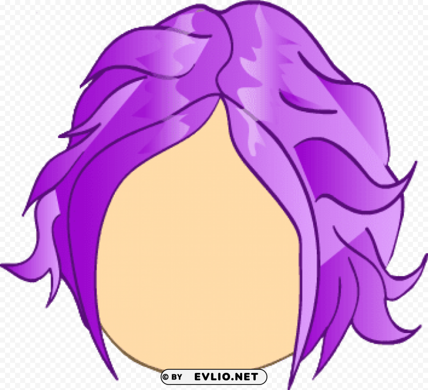 purple shaggy hair Isolated Character on Transparent Background PNG
