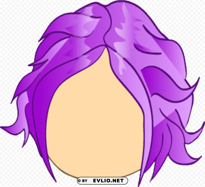 Purple Shaggy Hair Isolated Character On Transparent Background PNG