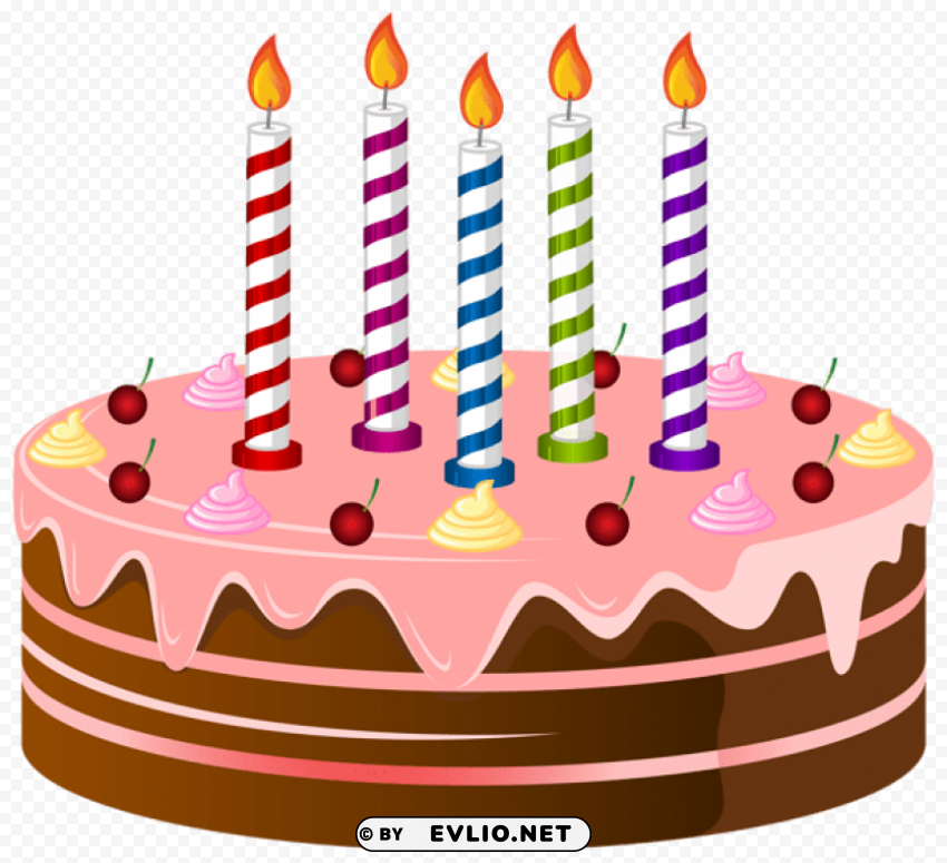 Birthday Cake Clear Background PNG Isolated Item