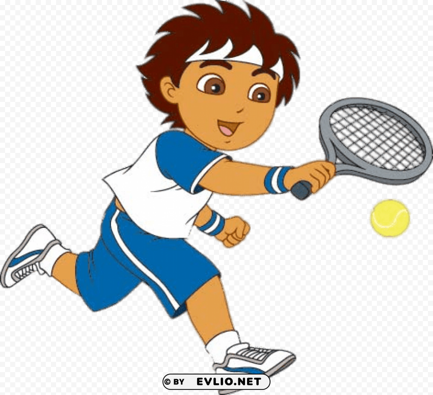 diego playing tennis PNG Image Isolated on Transparent Backdrop