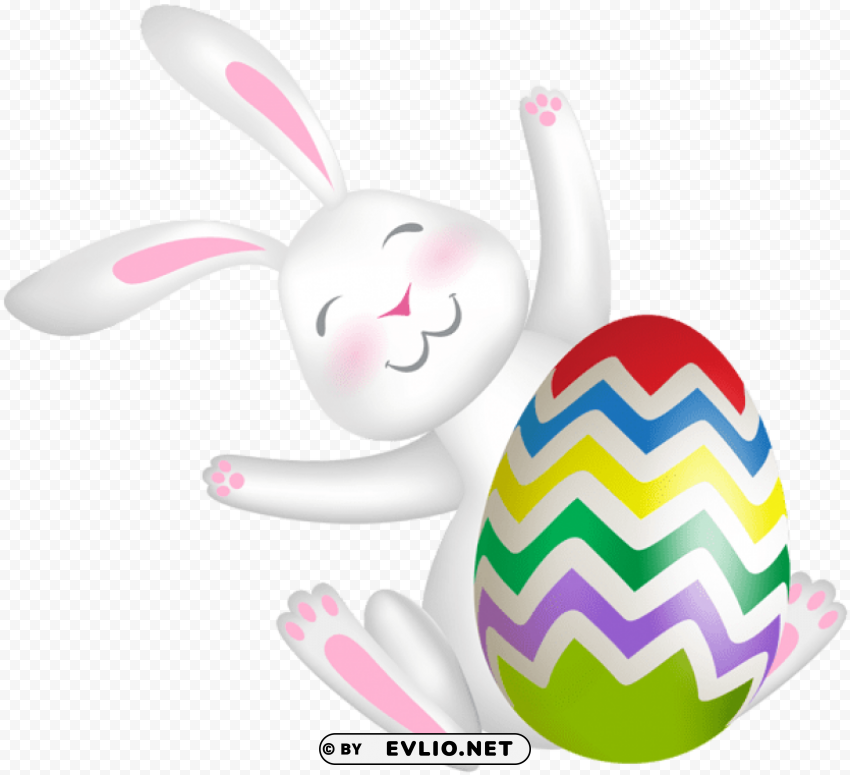 easter bunny with egg Isolated Design Element in HighQuality Transparent PNG
