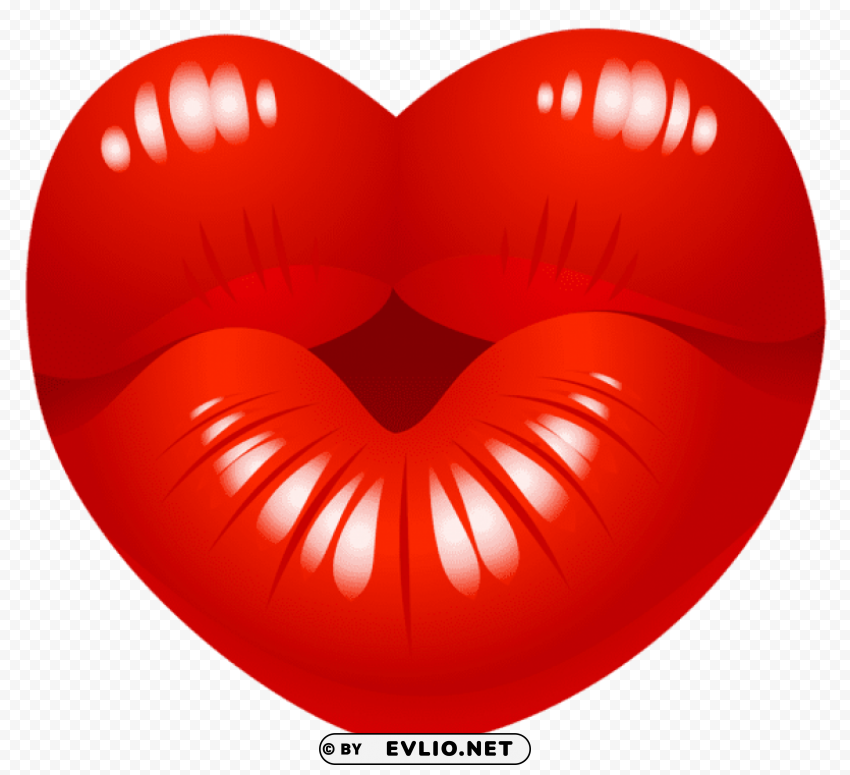 heart kiss PNG file with alpha