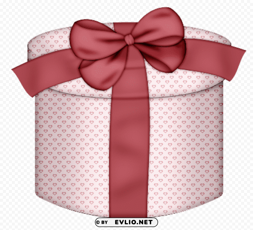 pink hearts round with red bow gift box Transparent PNG images bulk package