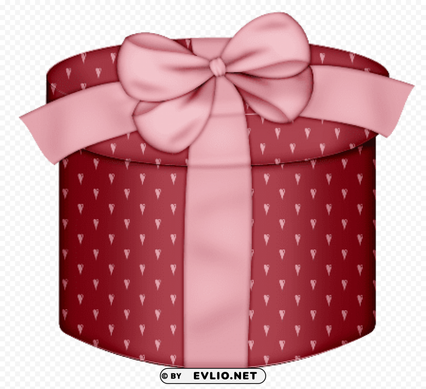 red hearts round gift box Transparent PNG images collection