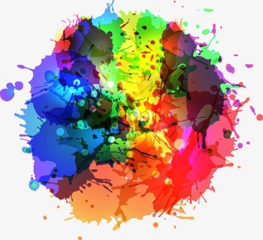 neon color splash on white PNG Image Isolated with High Clarity